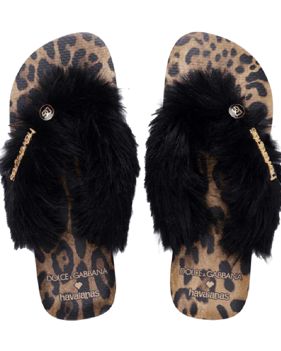 Leopard Top Flip Flops