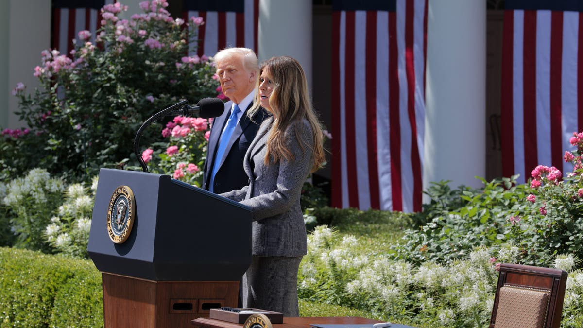 Melania Trump speaks at bill signing for the anti-revenge porn Take It Down Act.