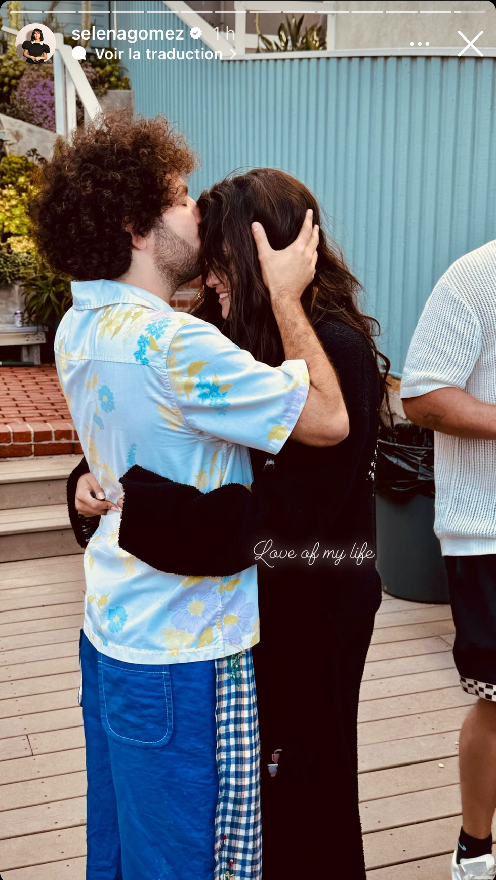 selena gomez hugging benny blanco