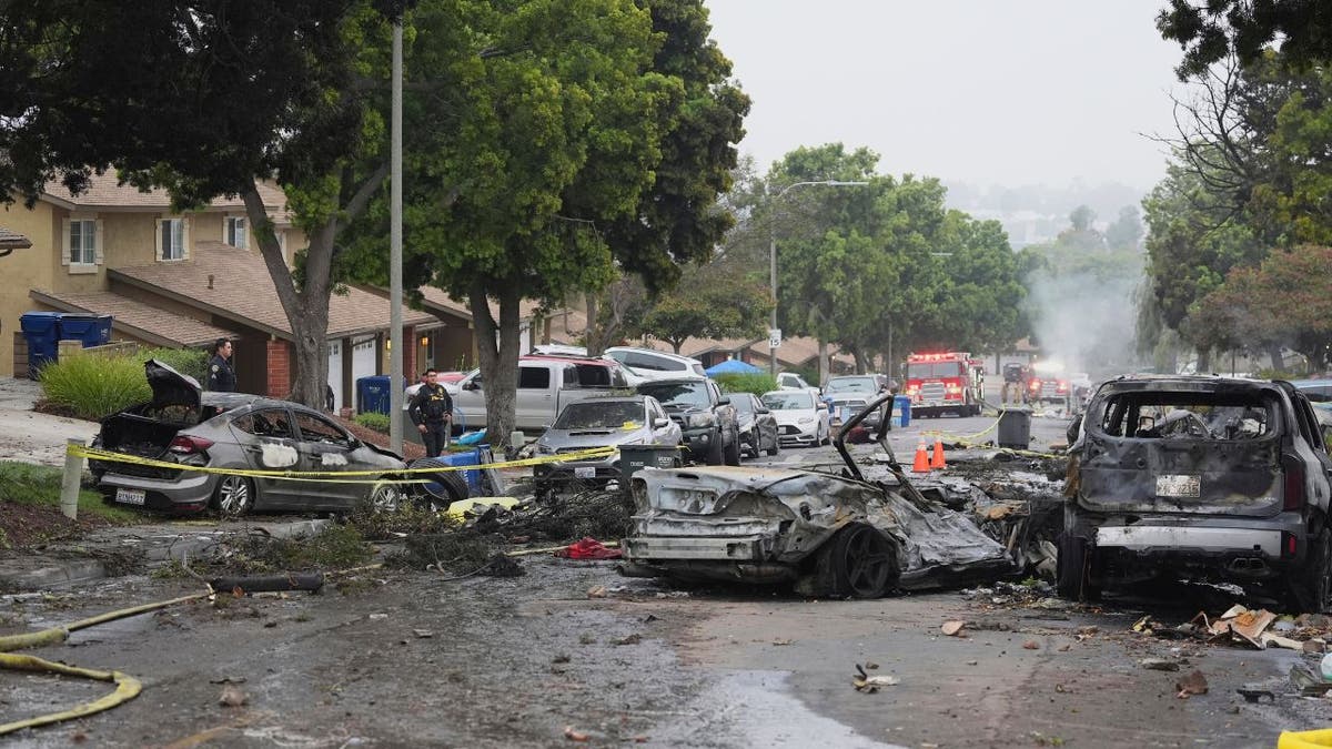 Damage from San Diego plane crash