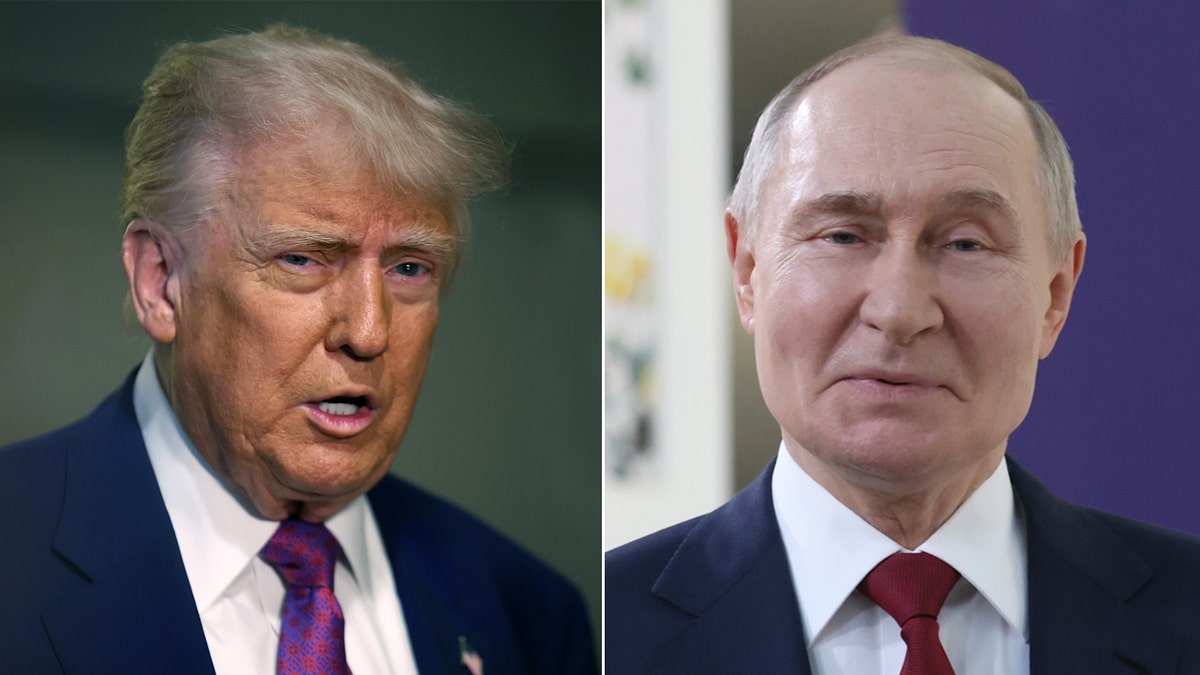 Left: President Donald Trump; Right: Russian President Vladimir Putin