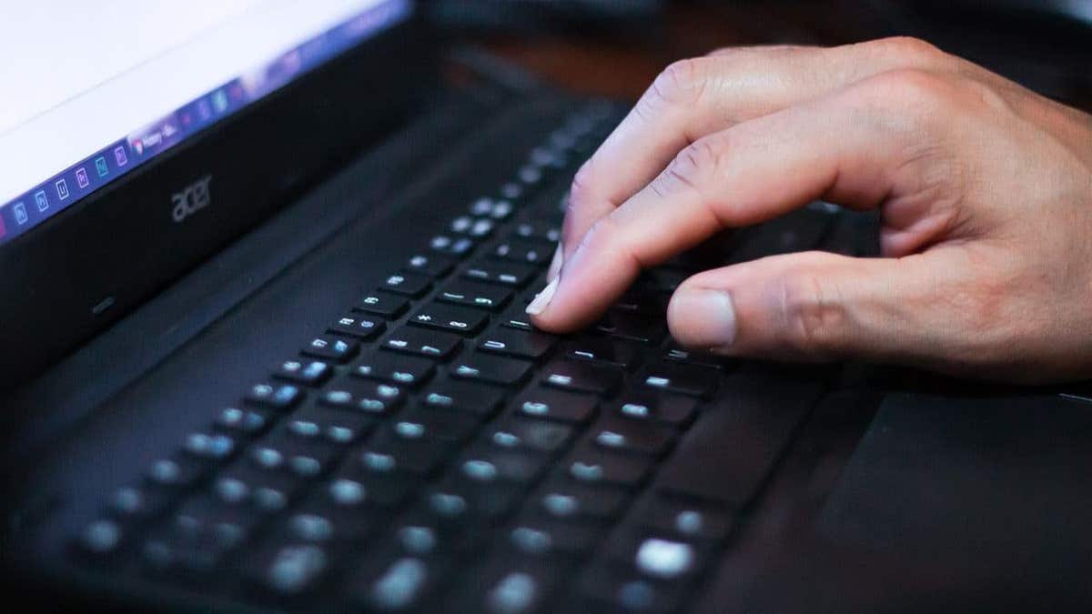 hacker at keyboard