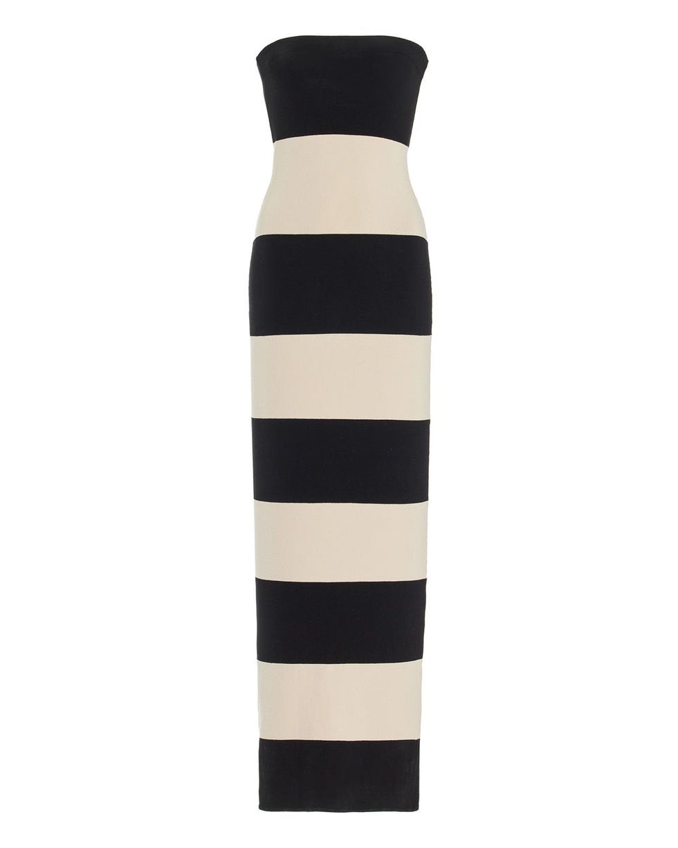 Theo Striped Jersey Strapless Maxi Dress