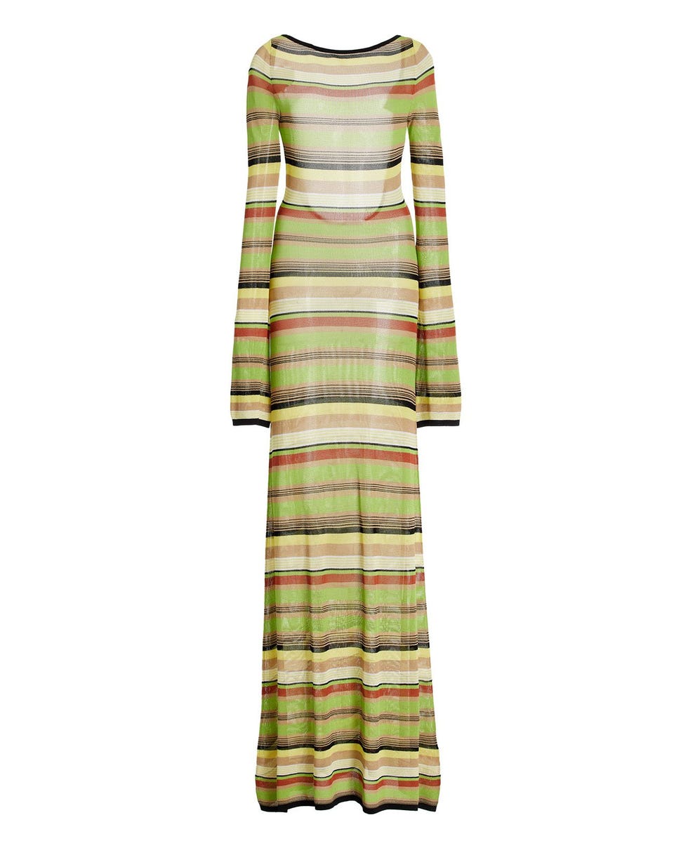 Coastline Open-Back Striped Maxi Dress