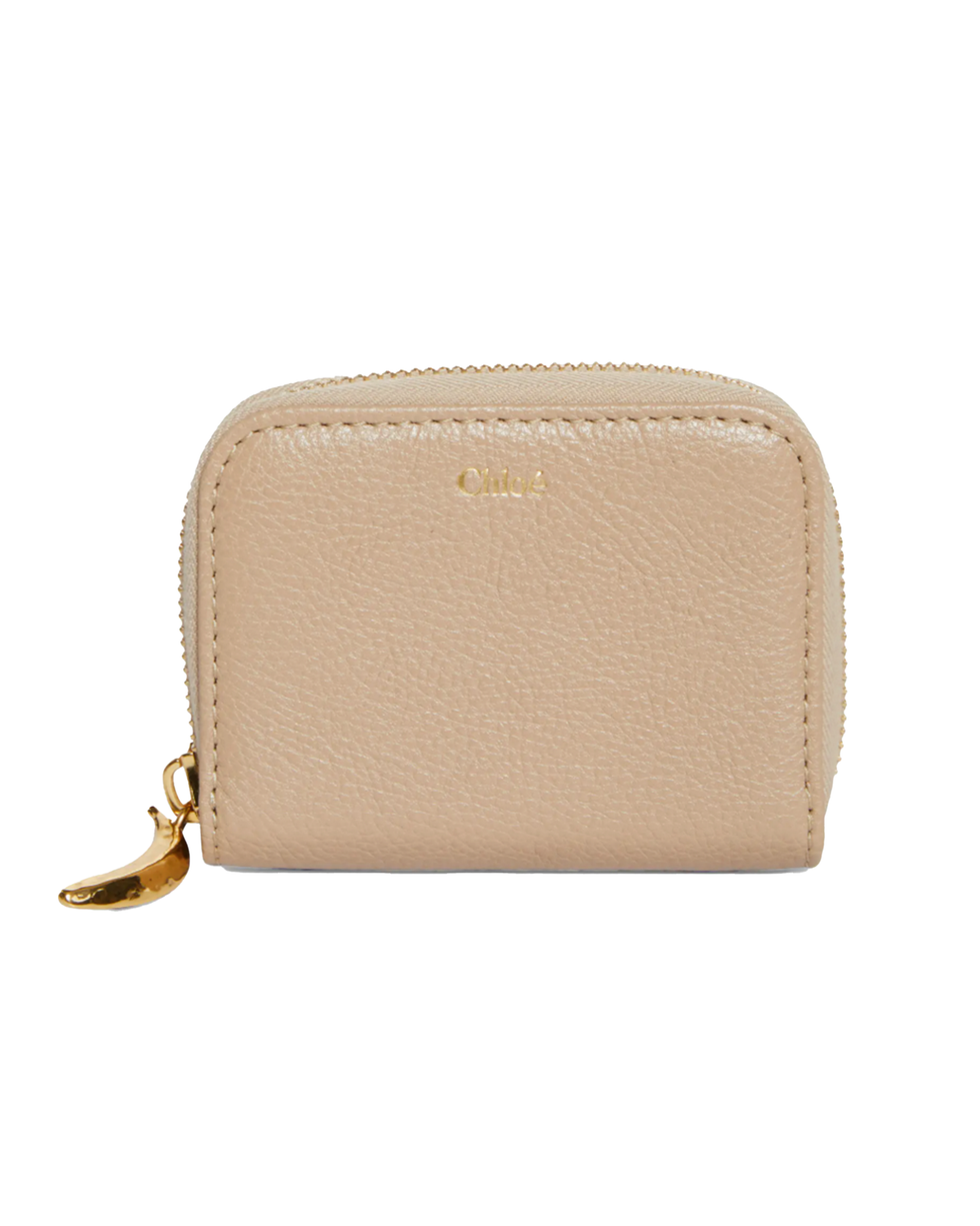 Banana Grained Leather Zip Coin Purse