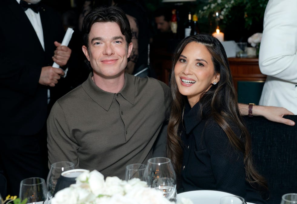 beverly hills, california march 01: (l r) john mulaney and olivia munn attend the chanel and charles finch annual pre oscar dinner at the polo lounge at the beverly hills hotel on march 01, 2025 in beverly hills, california. (photo by stefanie keenan/wireimage)