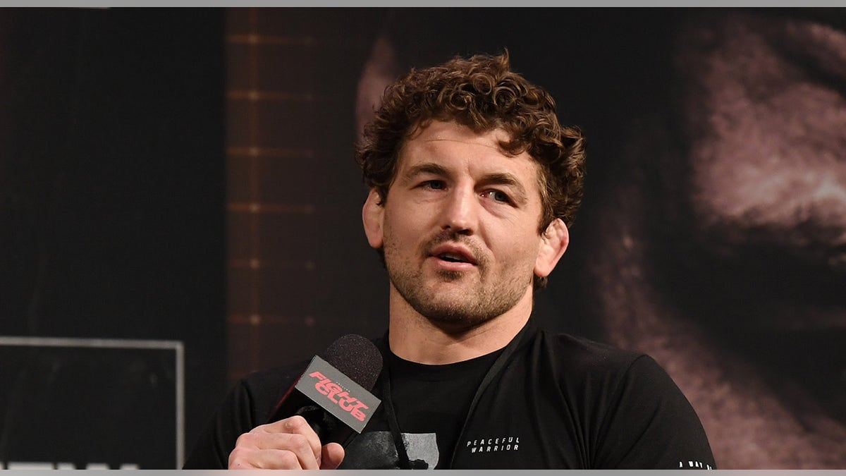 Ben Askren talks in microphone