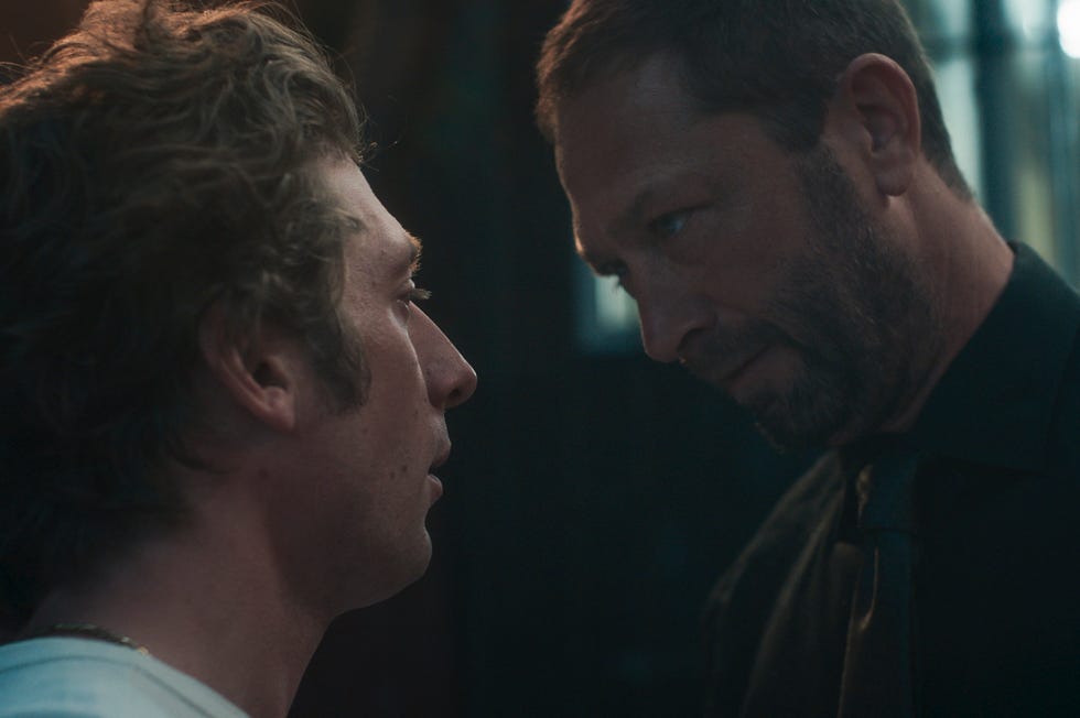 jeremy allen white as carmen berzatto, ebon moss bachrach as richie jerimovich in episode 10 of season 4 of the bear