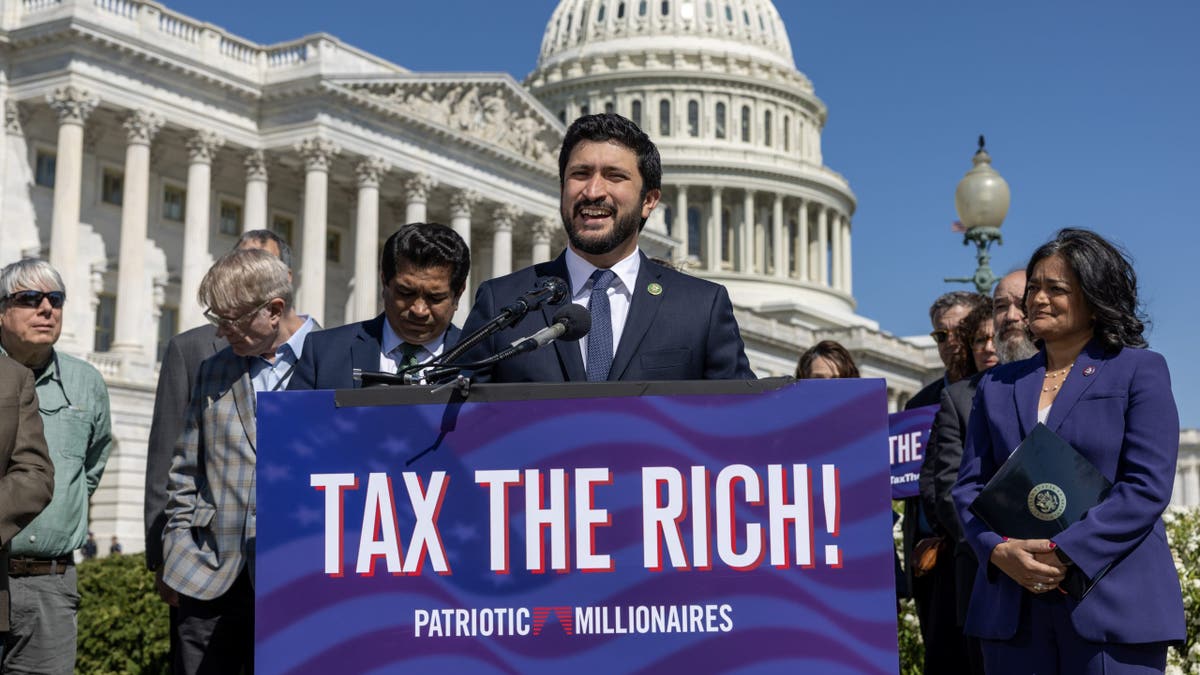 Rep. Greg Casar (D-TX) speaks during a press conference. (Getty)