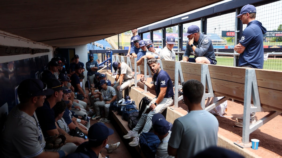 Messiah players in the dugout