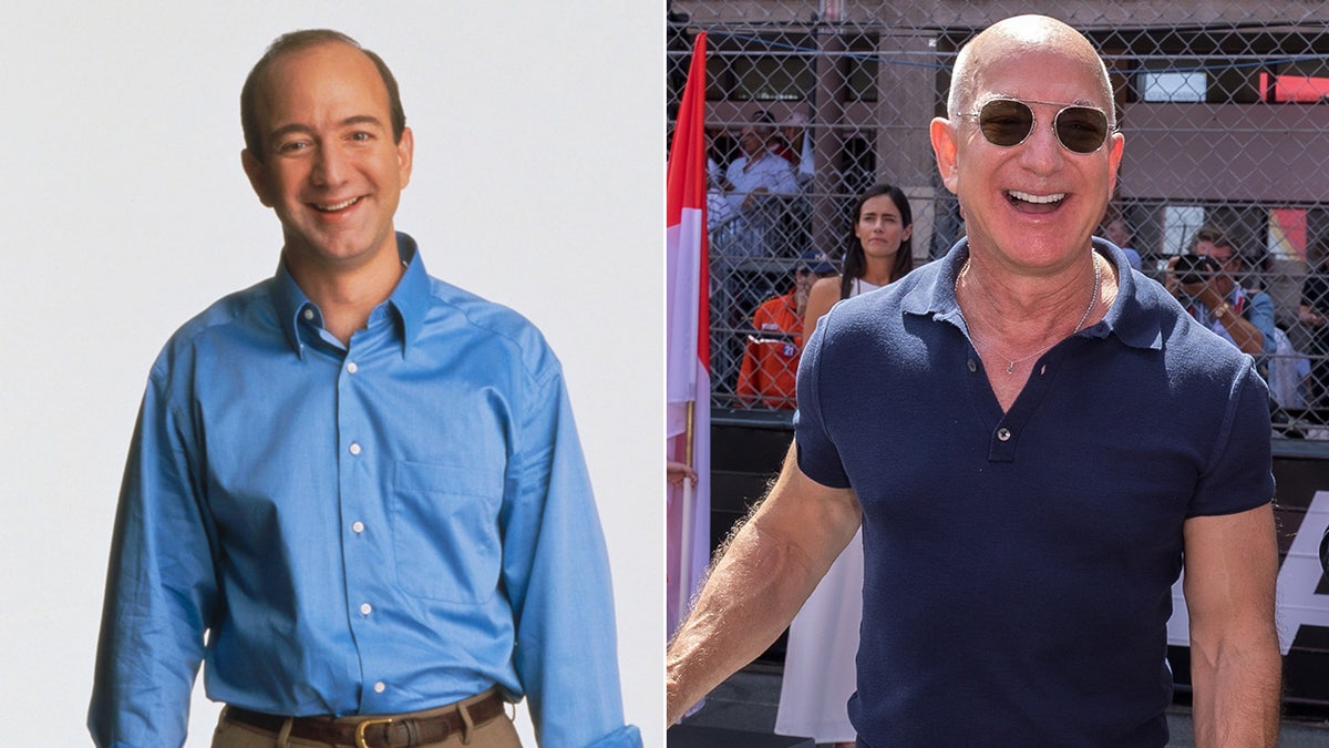 Jeff Bezos then and now