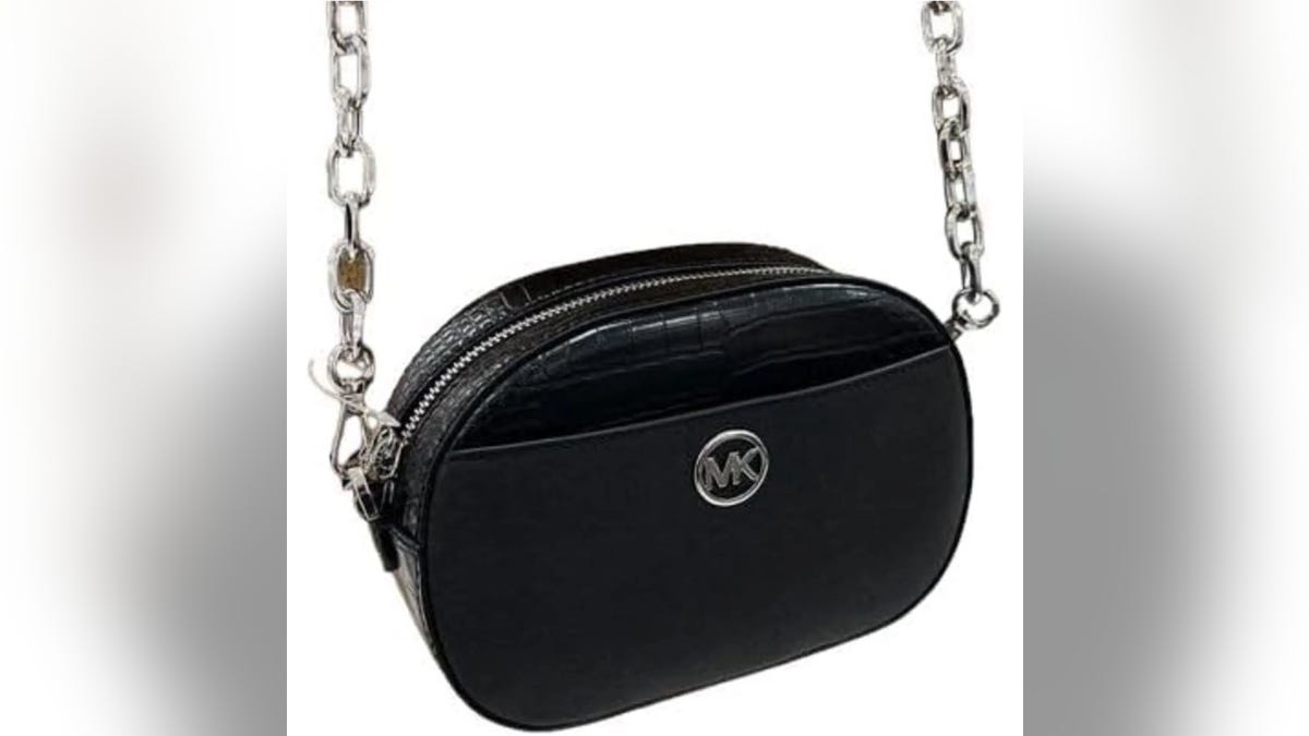 This bag's oval shape is unique.