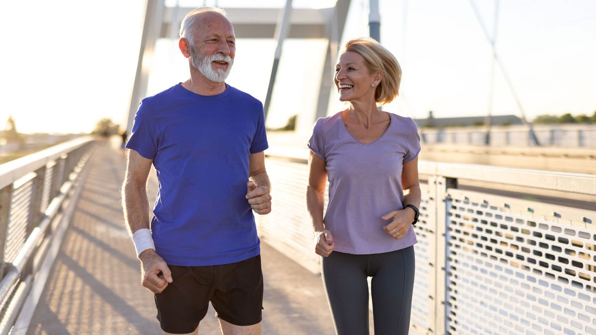 Mature couple walking