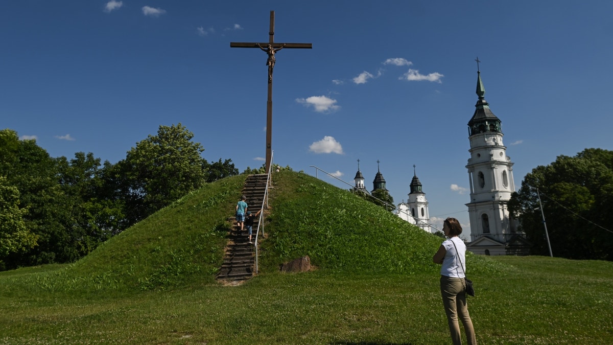 People near Chelm church