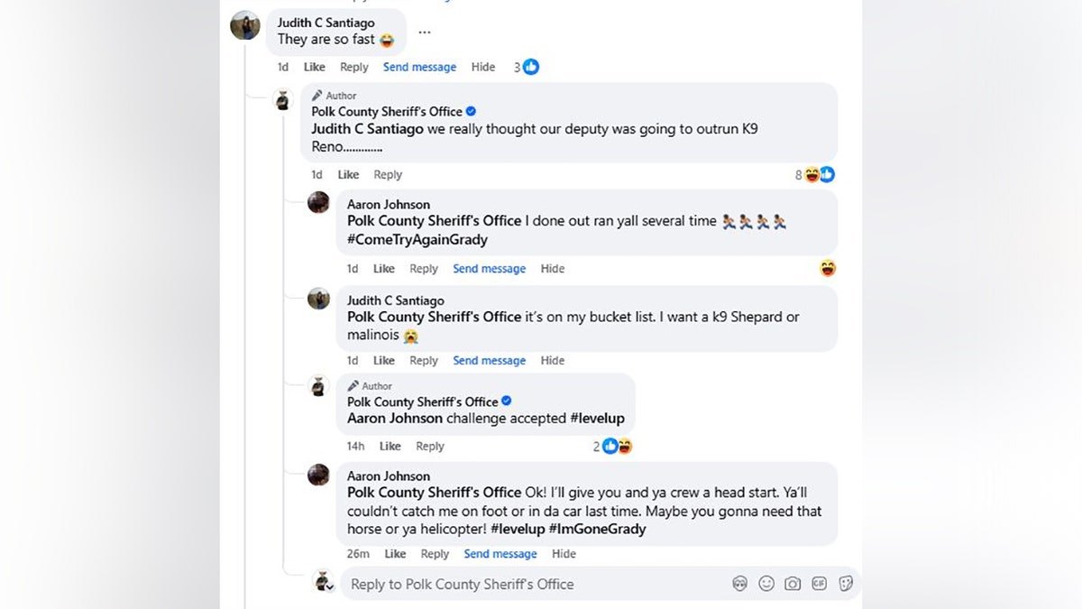 Aaron D. Johnson taunts Polk County Sheriff on social media