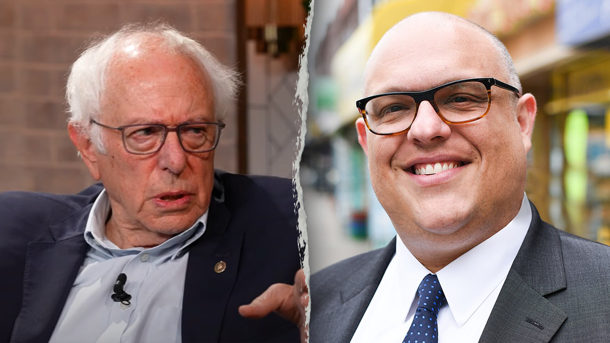 Sanders, left; Brannan smiling, right