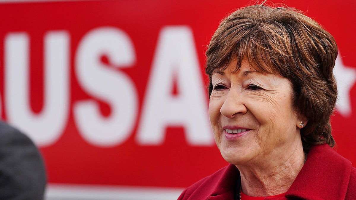 Susan Collins talks to supporters