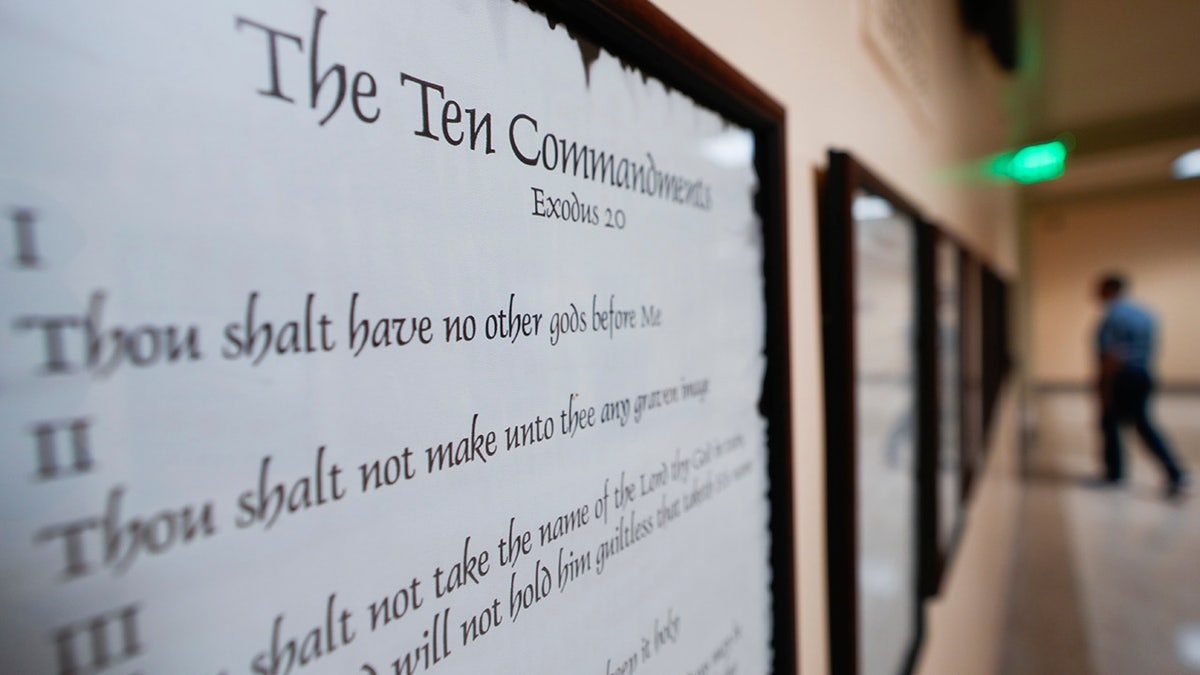 Framed poster of the Ten Commandments