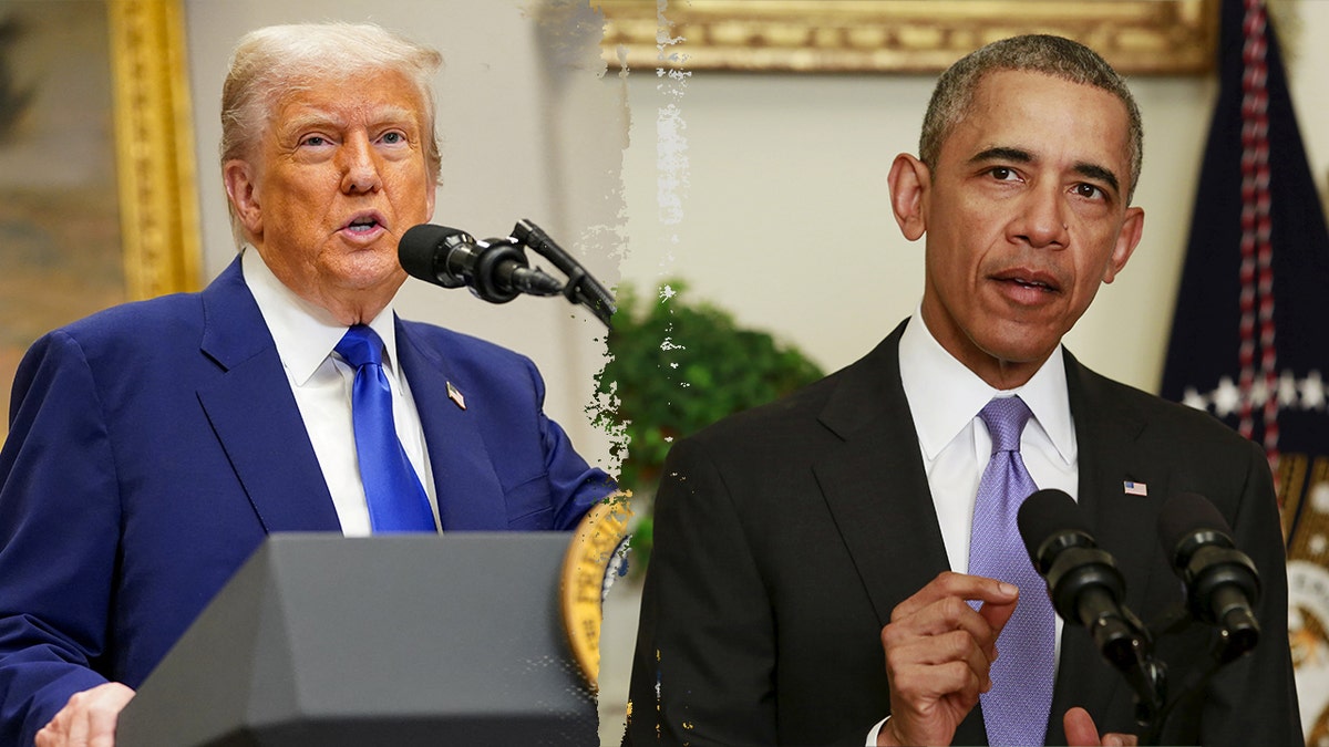 Presidents Trump and Obama split