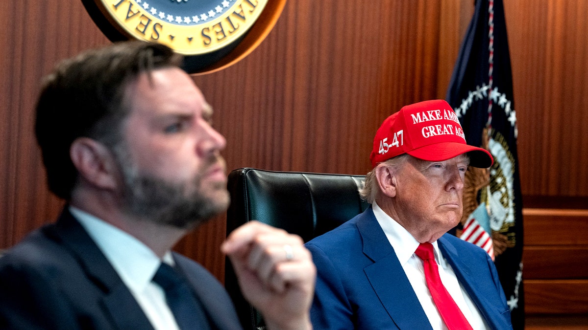 President Donald Trump and Vice President JD Vance in the Situation Room as the U.S. strikes Iran