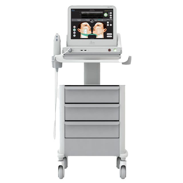 ultherapy prime medical diagnostic machine with a screen and controls