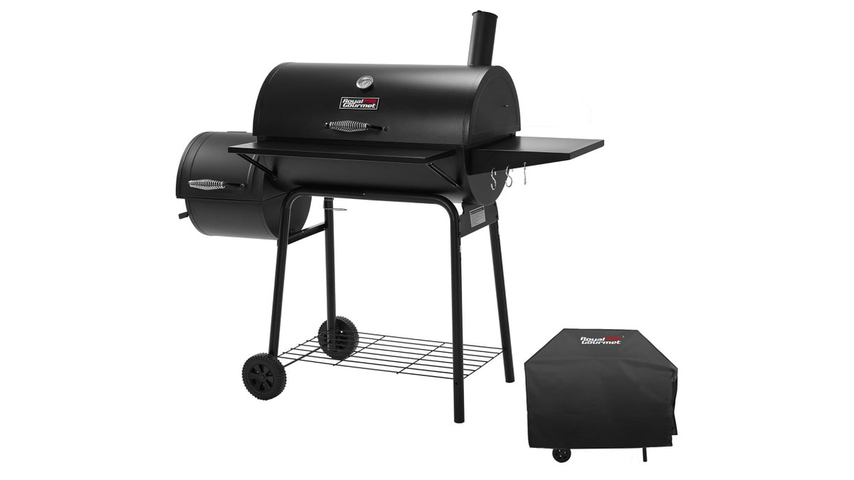 This charcoal grill has plenty of cooking space. 