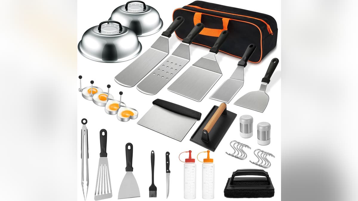 Get a variety of grilling accessories all in one kit. 