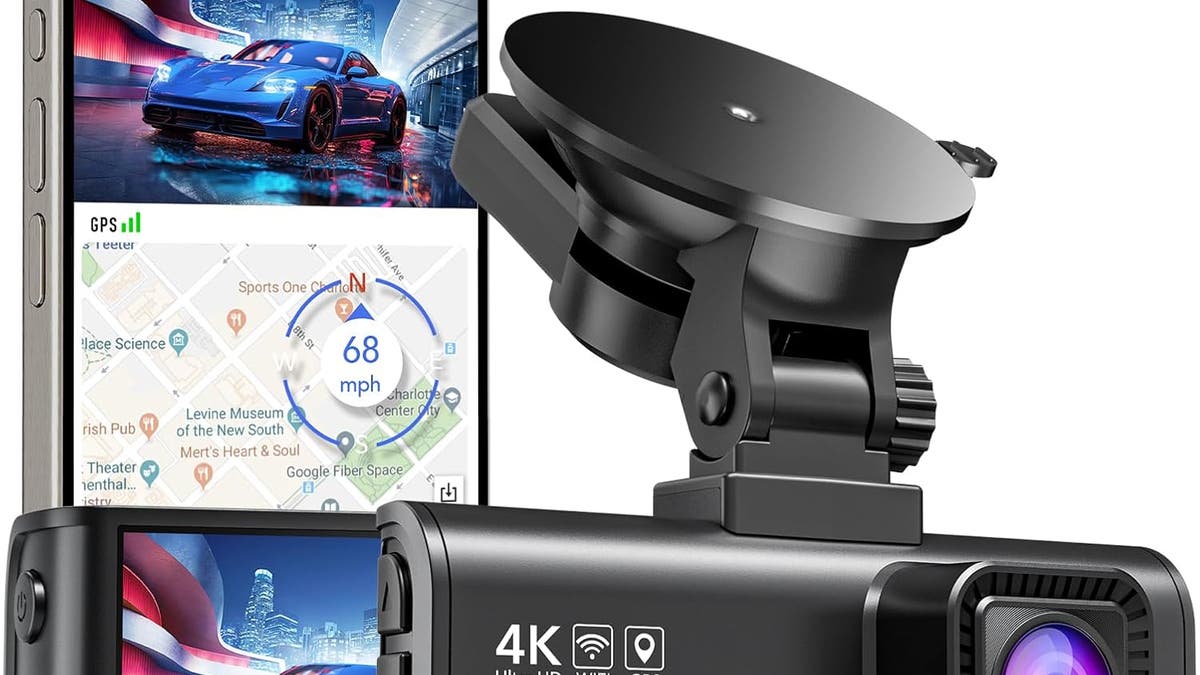Get front and rear views with this dash cam set.