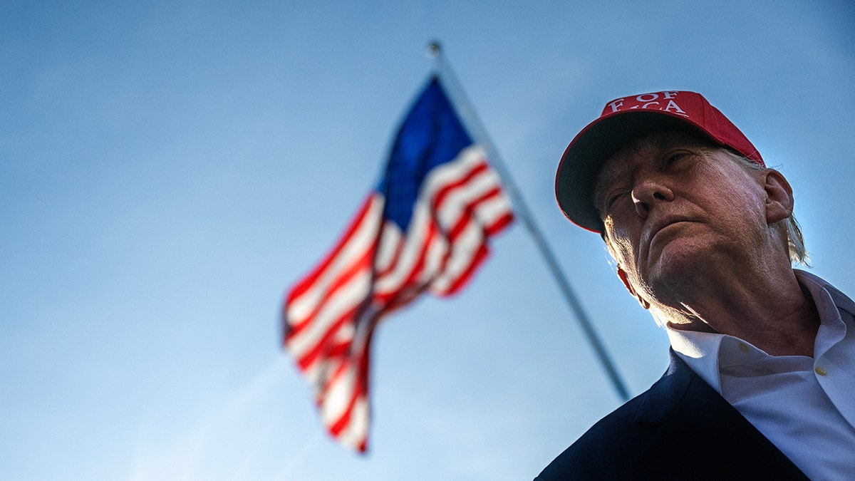 President Donald Trump with American Flag in background