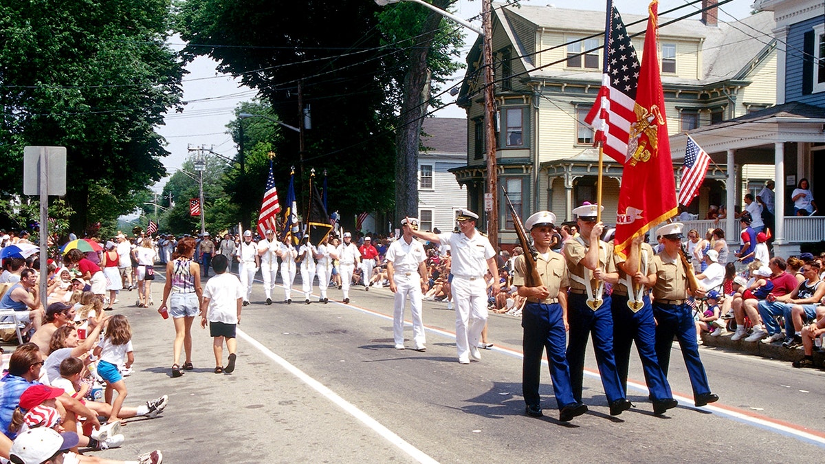 Fourth of July parade in Bristol, Rhode Island in 1998.
