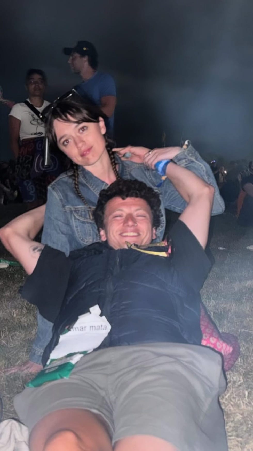 a social scene at a festival or outdoor event