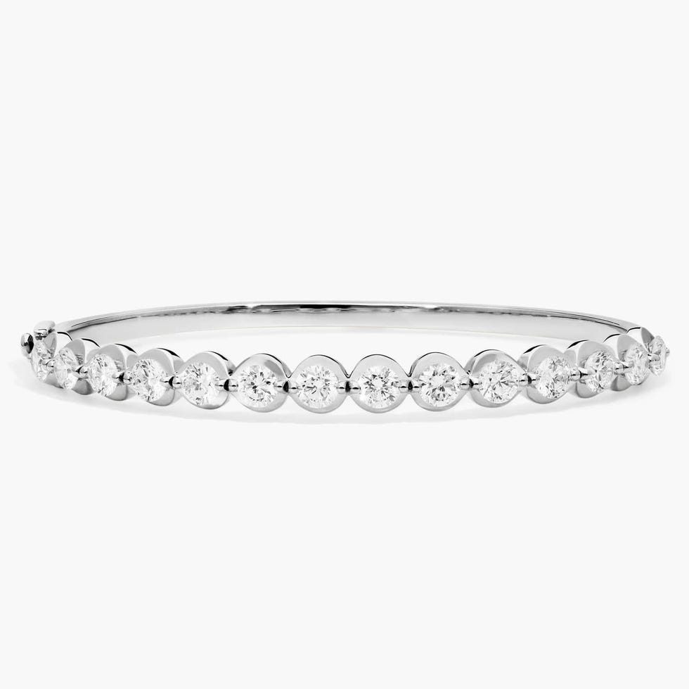 Illusion Bangle Bracelet With Lab-Grown Diamonds In 14k White Gold