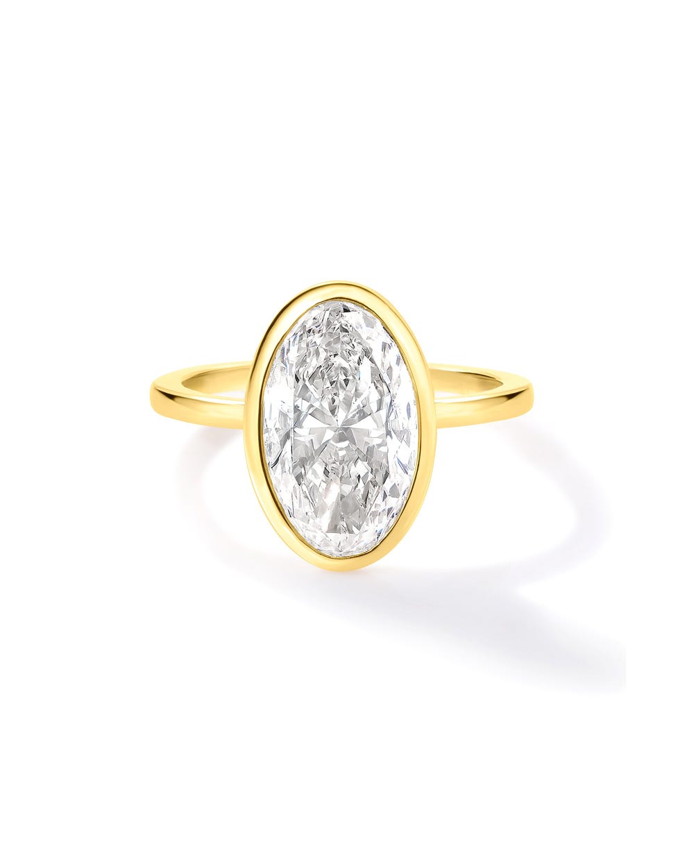 Oval Natural Diamond in Whisper Thin Bezel