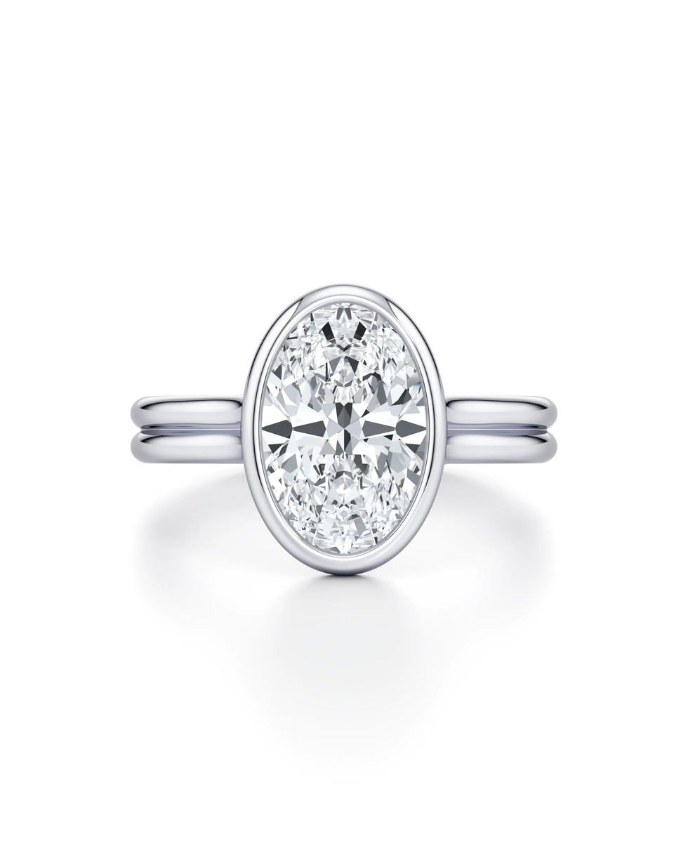 Elle Bezel Solitaire Lab Diamond Engagement Ring