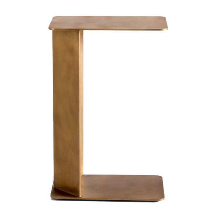 Cruz Burnished Brass Steel Rectangular C Table