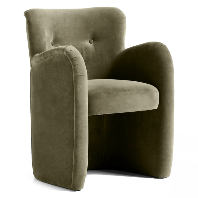 Broome Upholstered Olive Green Dining Chair