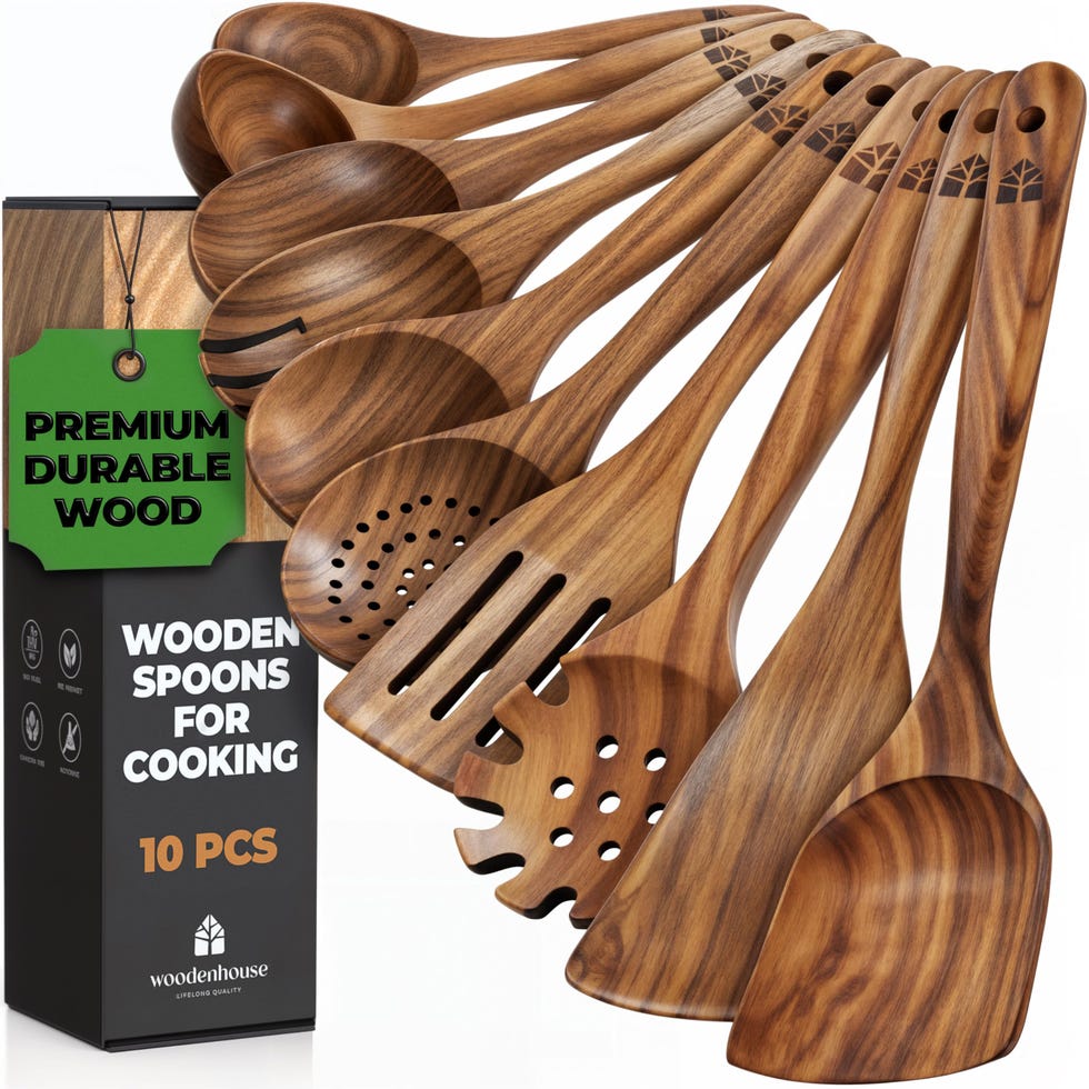10 Pcs Wooden Cooking Utensils Set