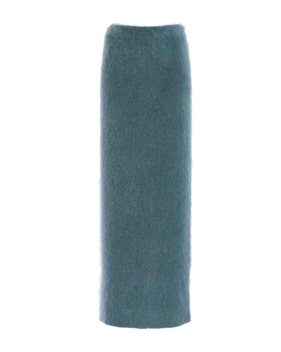 Brushed Mohair-Blend Midi Skirt