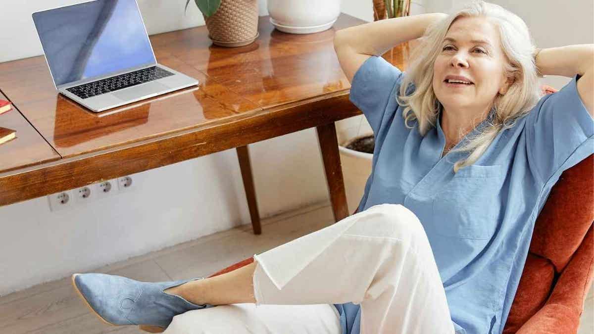 A woman enjoying her retirement