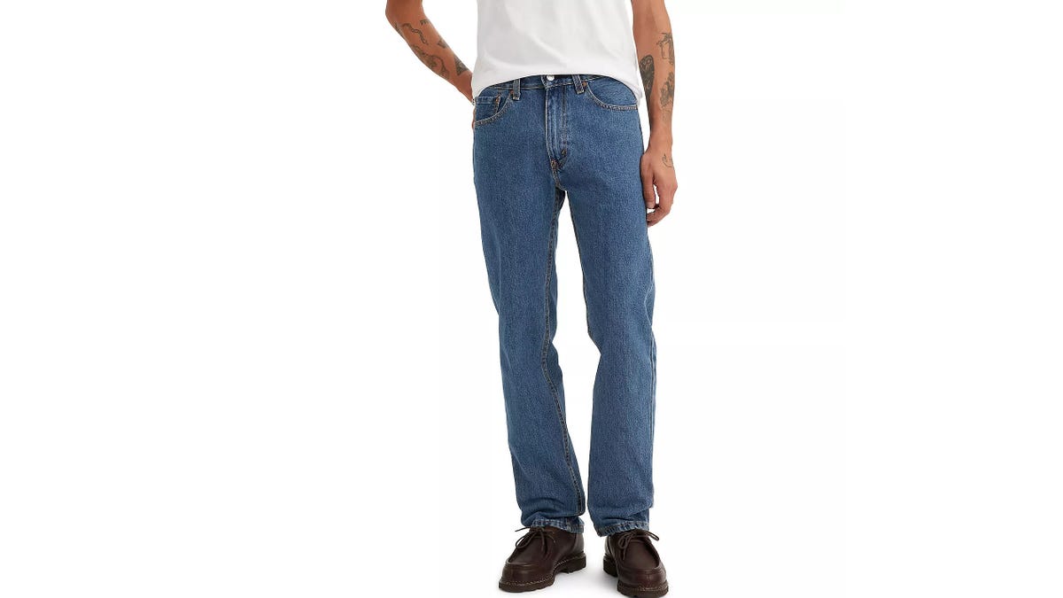 These jeans sit at the waist and provide a timeless look for everyday wear.