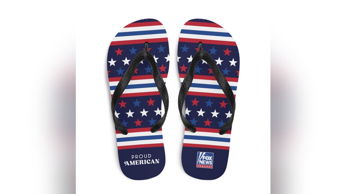 Celebrate Labor Day with a comfy pair of red, white and blue flip-flops. 