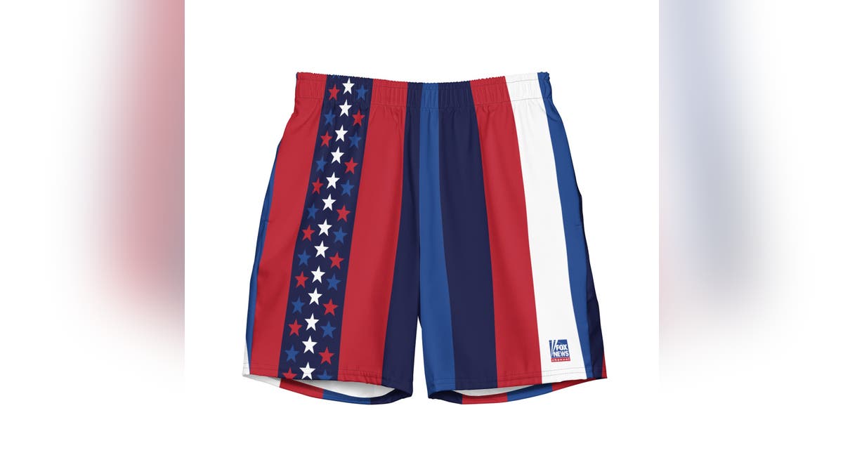 Spend your time on the beach swimming in your festive trunks. 