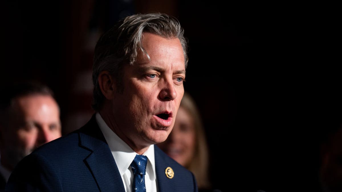 Rep. Andy Ogles, R-Tenn., speaks during a news conference on border security and funding on January 10, 2024.
