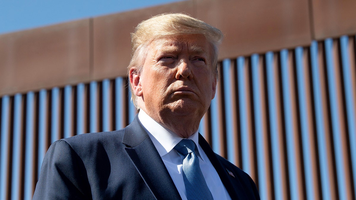 Donald Trump at the border wall