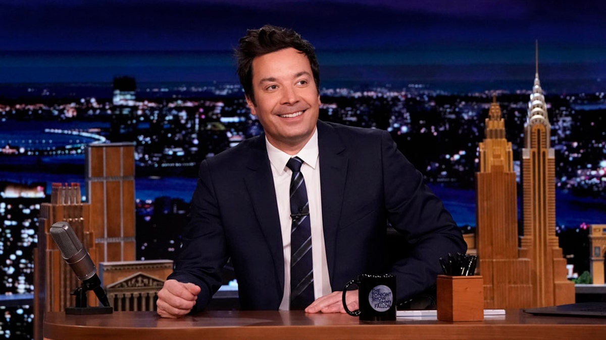 Jimmy Fallon at desk