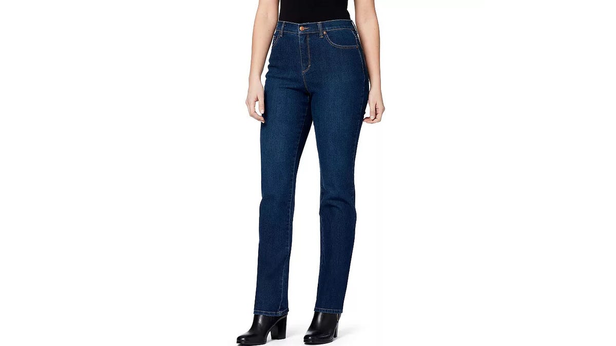 These classic jeans pair well with sweaters.