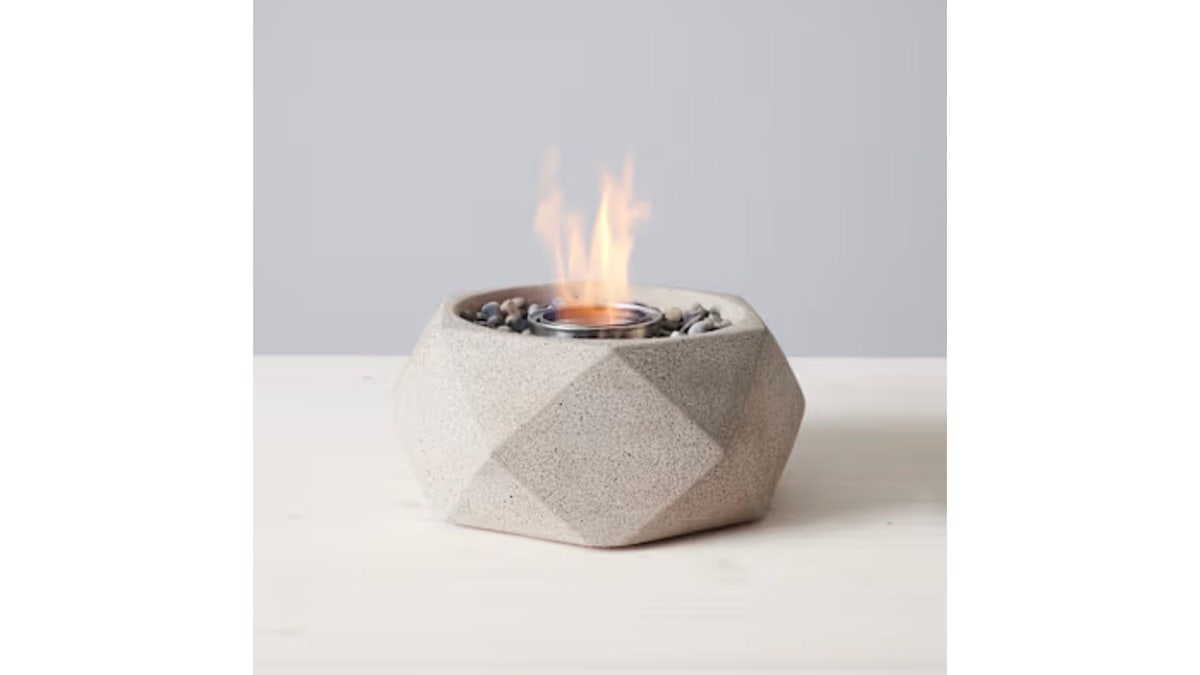 Add a modern flare to your outdoor area with a geo-shaped fire bowl. 