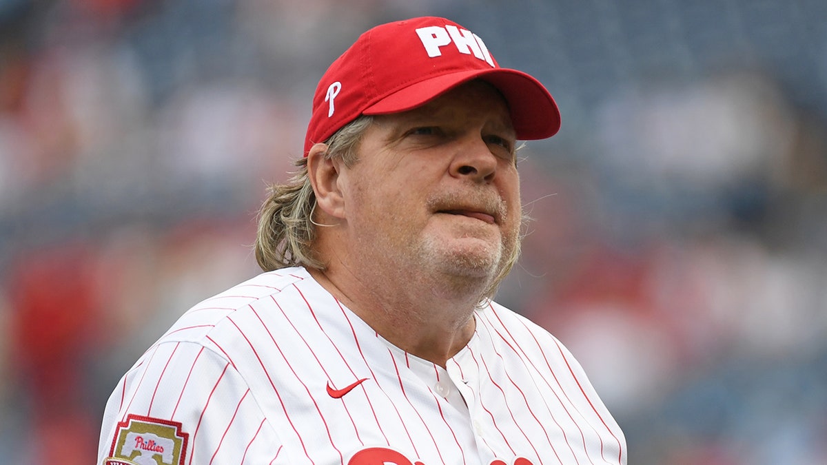 John Kruk throws out the first pitch