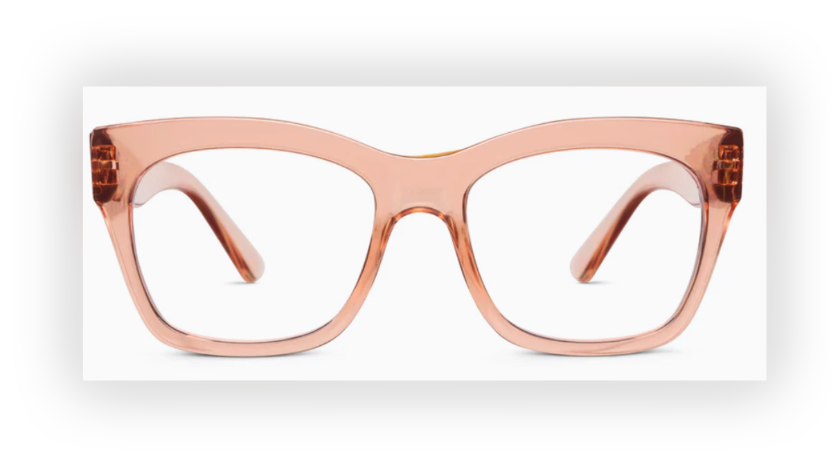 These glasses are available with or without magnification.
