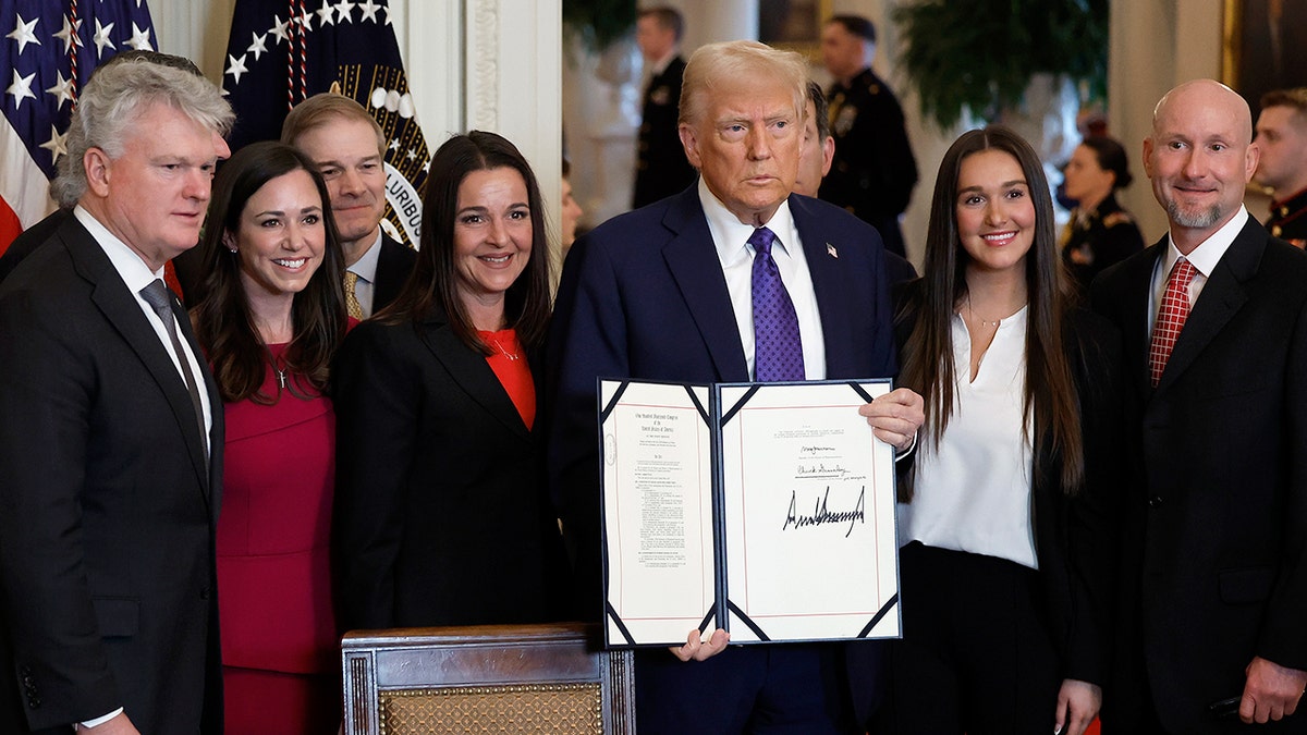 President Donald Trump, lawmakers, and Laken Riley's family